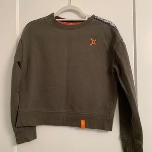 Cropped Army Green Orangetheory fitness sweatshirt